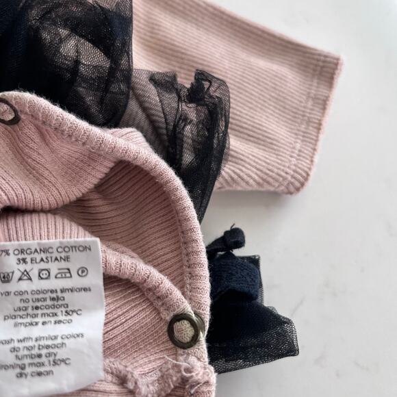 Little Creative Factory Girls Designer Blush Summer Romper Black Tulle Tutu 6M - Picture 5 of 6